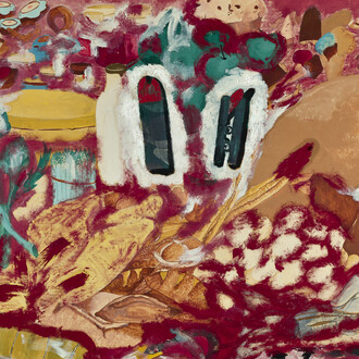 Francesco Clemente, Io e lei a tavola (dettaglio), 1980. Cortesia di Mart