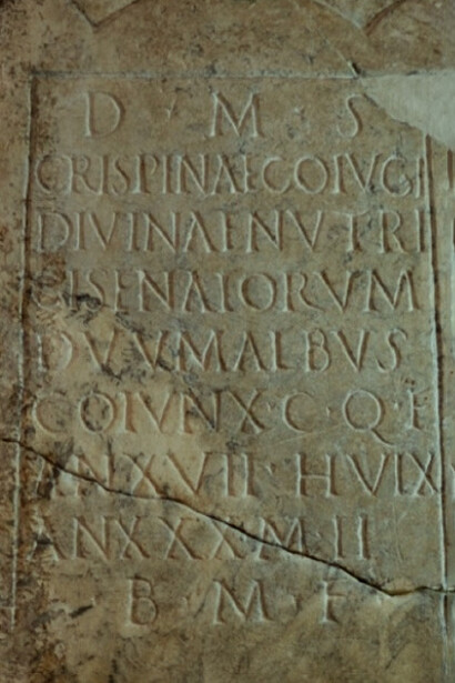 Iscrizione della metà del I sec. d.C. menzionante una nutrice, Museo Lapidario, (Urbino, Italia)