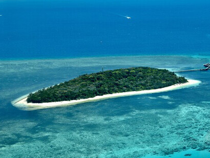 El arrecife más grande del mundo, con una extensión de más de 2.300 kilómetros;  declarado Patrimonio de la Humanidad por la UNESCO en 1981. La Gran Barrera de Coral frente a la costa de Cairns, Queensland, Australia