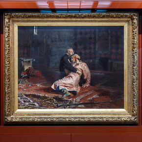 Ivan the terrible and his son Ivan. Return, exhibition view. Courtesy of Tretyakov Gallery