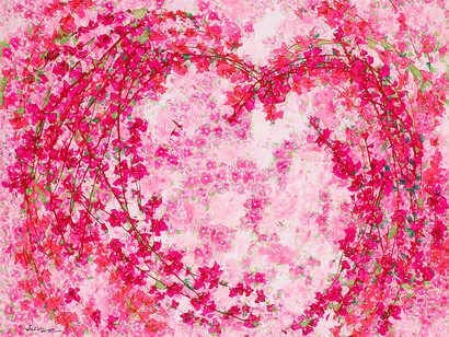 Flower Dance, 63.77 x 51.18 inch(100 ho), Mixed media, 2021. Courtesy of Kate Oh Gallery