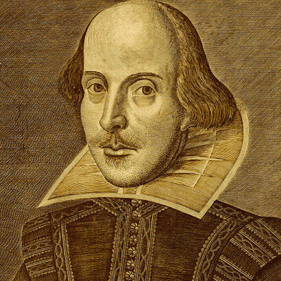 Supuesto retrato de Shakespeare aparecido en la portada del «First Folio» (1623), la primera antología publicada de piezas del dramaturgo inglés