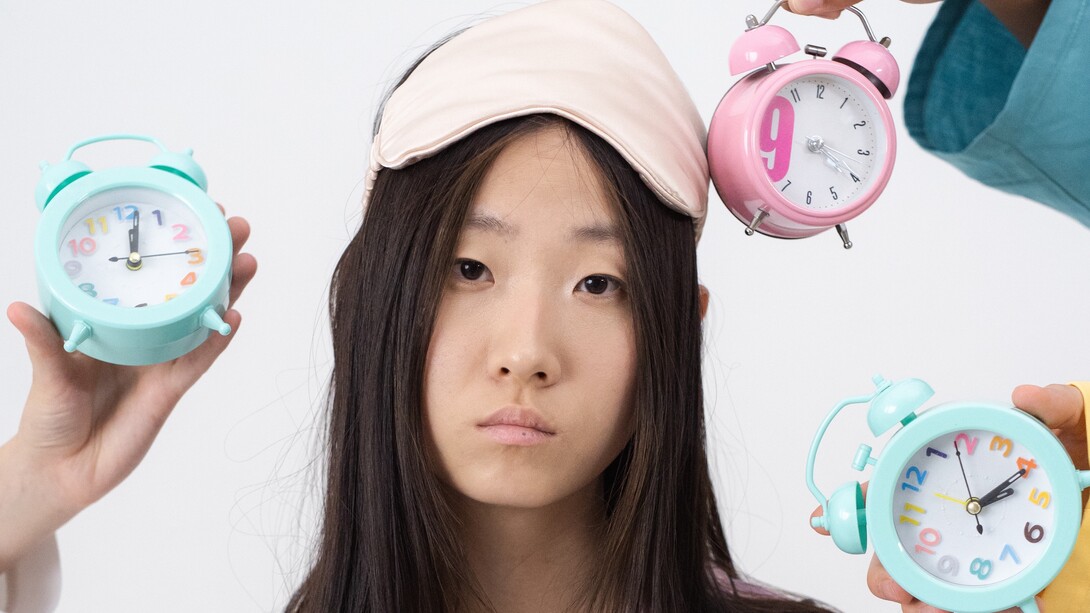 A young woman, who can't sleep and is suffering from insomnia