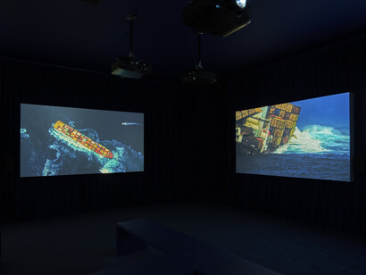 John Akomfrah, Listening all night to the rain, exhibition view. Courtesy of Lisson Gallery