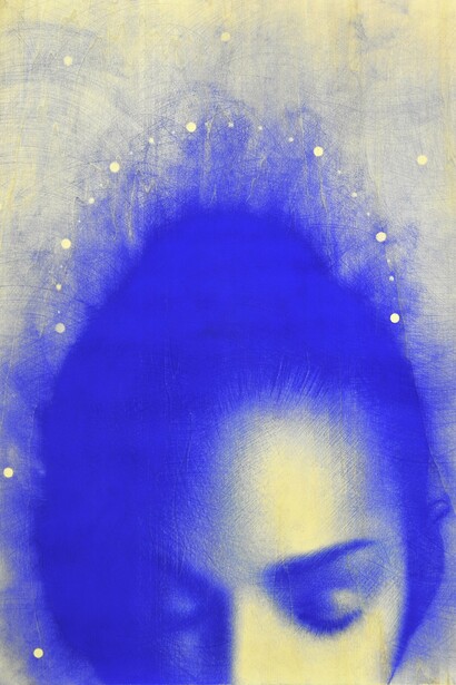 Omar Galliani, Blu oltremare (dettaglio), 2023. Per gentile concessione di CSArt - Comunicazione per l'Arte 