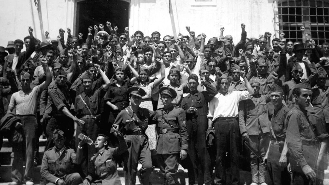 Milicianos republicanos durante la guerra civil española