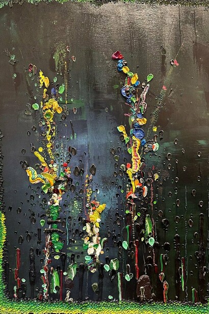 Julia Fernandez-Pol, “Lotus Land Nights,” (detail) 2014, oil on canvas, 48 1/4” x 36”
. Courtesy of the artist and Atrium Gallery