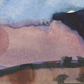 Klaus Fussmann, Die großen Sanddünen von Colorado, Aquarell auf Karton, 1984, 10,2 x 15,2 cm // © Klaus Fußmann, 2018
 