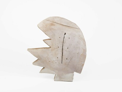 Randall Wilson, Untitled Carving XIII, 2023, cottonwood,
20 1/4 x 19 1/2 x 4 1/4 inches. Courtesy of the artist and Gerald Peters Contemporary