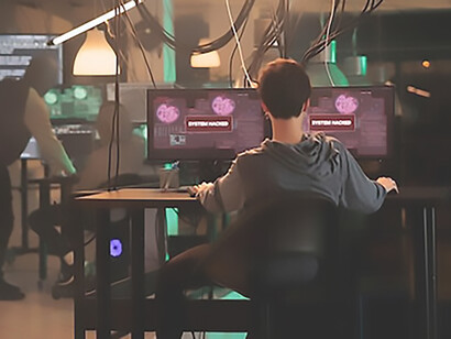 A cybercriminal is orchestrating an attack on a critical database, employing computer viruses and malware to infiltrate and compromise the server's security
