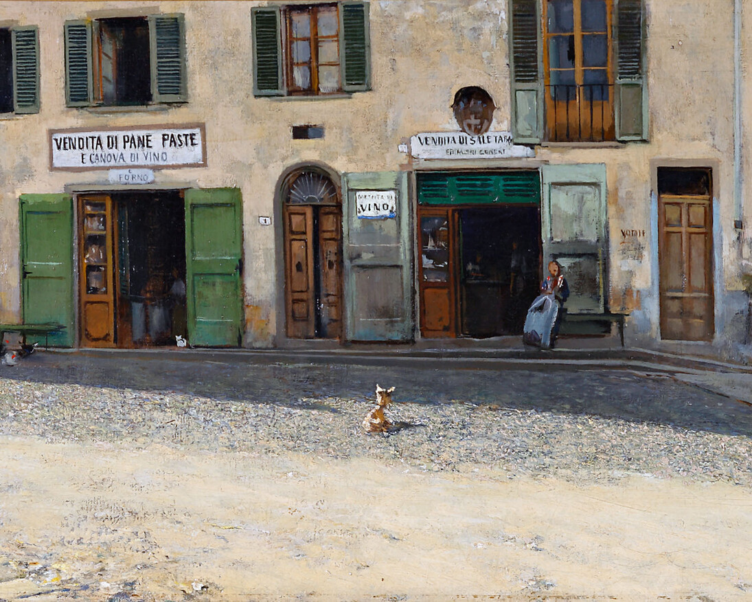 Telemaco Signorini, Settignano, olio su tela 24 x 65,5 cm