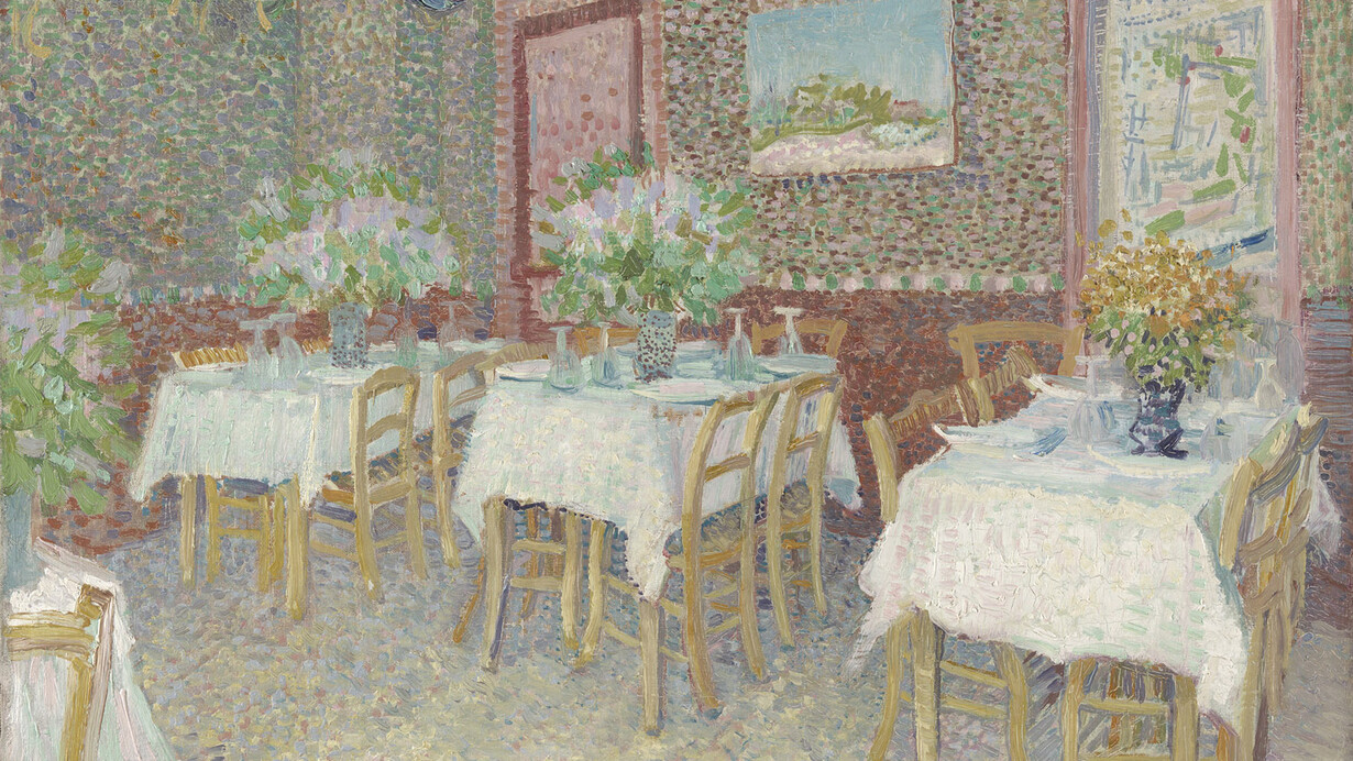 Vincent Van Gogh. Interno di un ristorante. Estate 1887, olio su tela. Otterlo, Kroller–Muller Museum, The Netherlands

