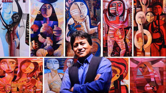 Juan Carlos Ñañake vivió en un hiperuranio encantado observando mitos, ritos, símbolos que vertió en el lienzo