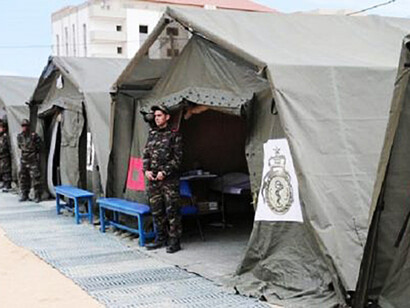 Military field hospital for Lebanese people provides medical services to the victims of the explosion 