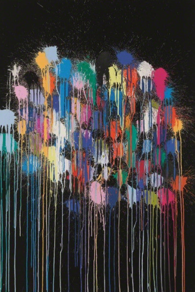 Ian Davenport, Colour Splat Cloud (black), 2017. Courtesy of Alan Cristea Gallery