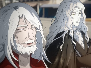 Dracula and Alucard standing together in an anime-inspired world, representing how familiar literary figures can acquire new identities through adaptation and reinterpretation