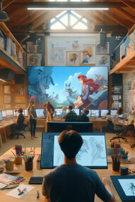 Rendition of an animation studio