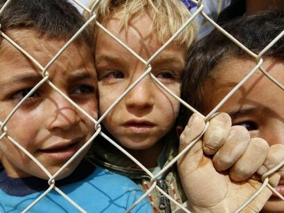 Children in a refugee camp