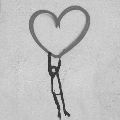 Graffiti depicting the struggle of self-love
