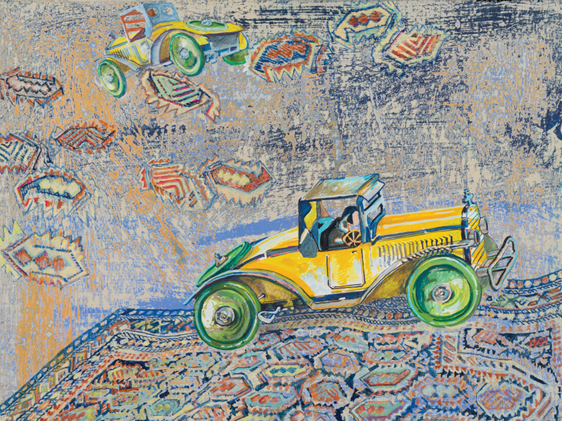 David Schorr, Green Wheels, 2013. (c) David Schorr; Courtesy of the artist and Ryan Lee, New York.
