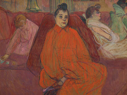 Henri de Toulouse-Lautrec, In the Salon: The Couch, 1893, oil and ‘essential oil paint’ on cardboard, 23 ½ × 31 ½ in., São Paulo, Museu de Arte de São Paulo Assis Chateaubriand