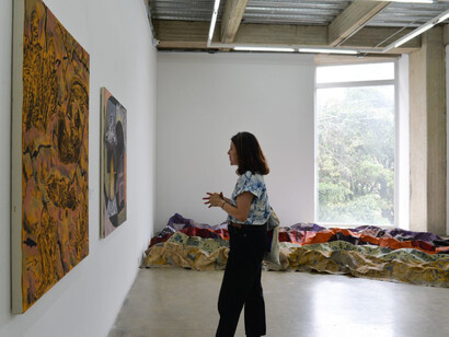María José Chica, Sustrato, vista de exhibición. Cortesía de Espacio El Dorado