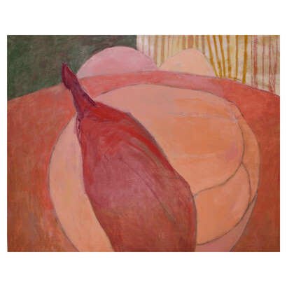 Susan Lisbin, Center Stage, 2020, oil and graphite on canvas, 46x56 inches. Courtesy the artist and Susan Eley Fine Art