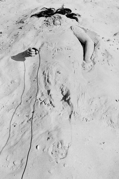 Jenny Calivas, Self-portrait while buried #1, 2021. Courtesy of Yancey Richardson Gallery