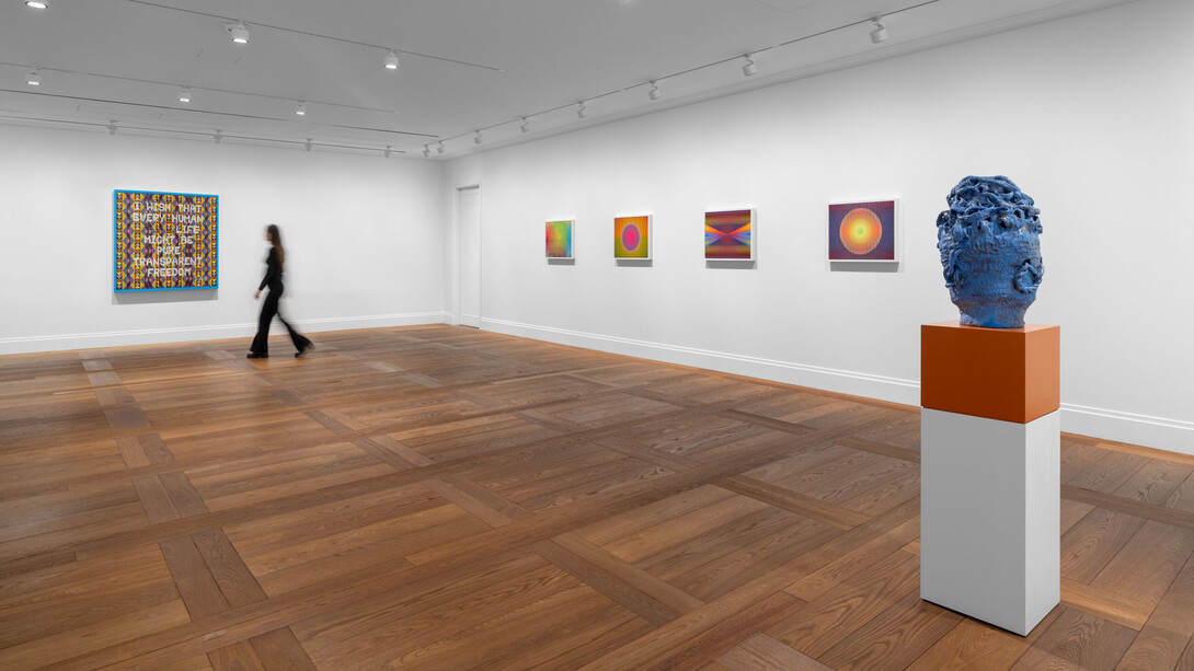 Jeffrey Gibson, This is dedicated to the one I love, exhibition view. Courtesy of Hauser & Wirth