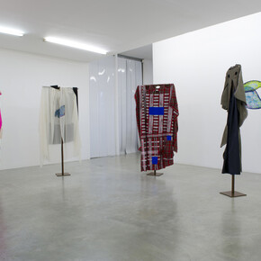 Ingrid Luche, Ghost Dresses, 2011, Exhibition view  "Le lapin turquoise", Air de Paris, Paris, 2012 © Photo Marc Domage, Courtesy Air de Paris, Paris