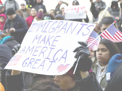 Another protester sign in the demonstrations against the immigration policies enacted while Trump was President of the United States
