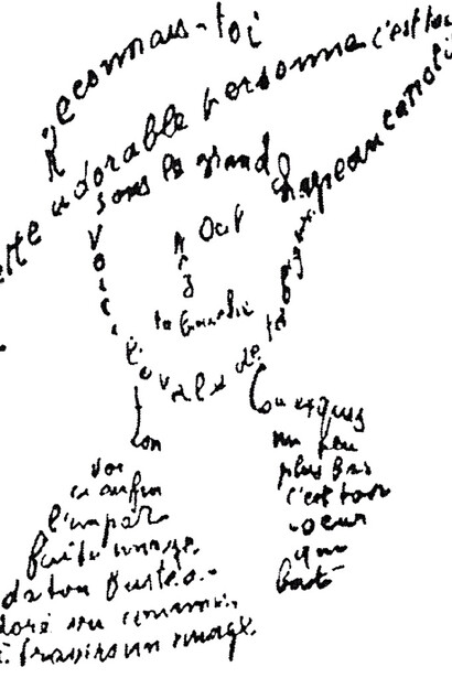 Guillaume Apollinaire, 'Calligramme', Reconnais-toi da Poème du 9 février 1915