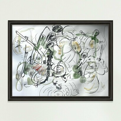 Valerie Campos, Animism, 2022. Charcoal and gouache on paper, 22 x 30 in. Courtesy of Wexler Gallery