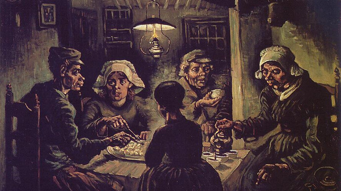 I mangiatori di patate, Vincent Van Gogh, dipinto a olio su tela, 1885