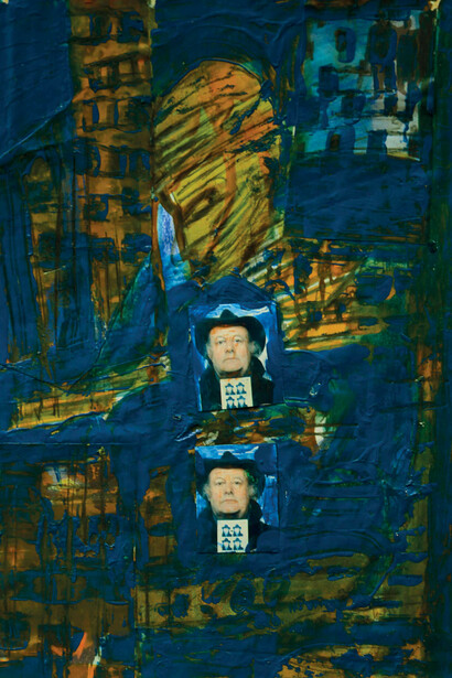 Renzo Ferrari, Selfie in night, 2004, acquerello su carta, 29.5x21 cm