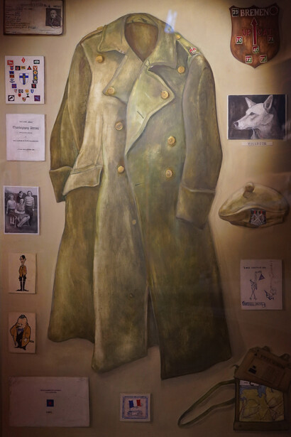 'Major Robert W. Cairns MBE, TD, MA Father's Memorabilia, North West Europe', (1995), by Joyce W Cairns PPRSA. Courtesy of National Museum of Scotland