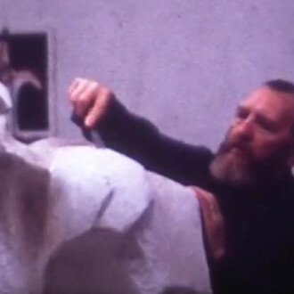 Alberto Portera, Film still of the movie Untitled [Pablo Serrano at his studio with his sculptures], 1969. Courtesy of Museo de Arte Abstracto Español