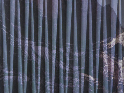 Letha Wilson, Yosemite Purple Angle Fold (3) (2014) concrete transfer, concrete, aluminum frame cm. 56.51x46.35x3.17 (in. 22 1⁄4x18 1⁄4x1 1⁄4)

