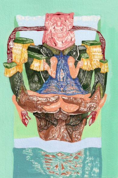 Walter Sutin, Boy With Machine Gun, 2010, pen and ink, 17,8 x 12,7 cm. Courtesy the artist and  Office Baroque