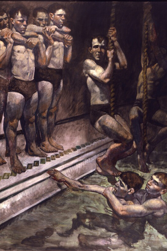 Boys on Ropes (detail), date unknown, oil on canvas