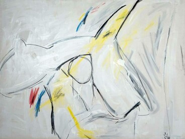 This abstract expressionist painting is titled Untitled (1989) and was created by the Georgian artist Alexandre (Shura) Bandzeladze.