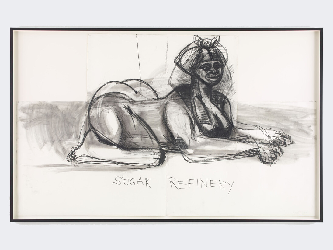 Kara Walker, Untitled, 2013-14, Charcoal on paper, 3 parts, collaged: 60.25 x 100.25 inches (153 x 254.6 cm), overall. © Kara Walker; courtesy of Sikkema Jenkins & Co., New York