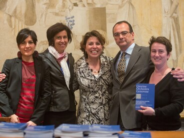 Alessia Donati con i colleghi al concerto Geniusas, Teatro Carlo Felice, 3 giugno 2013