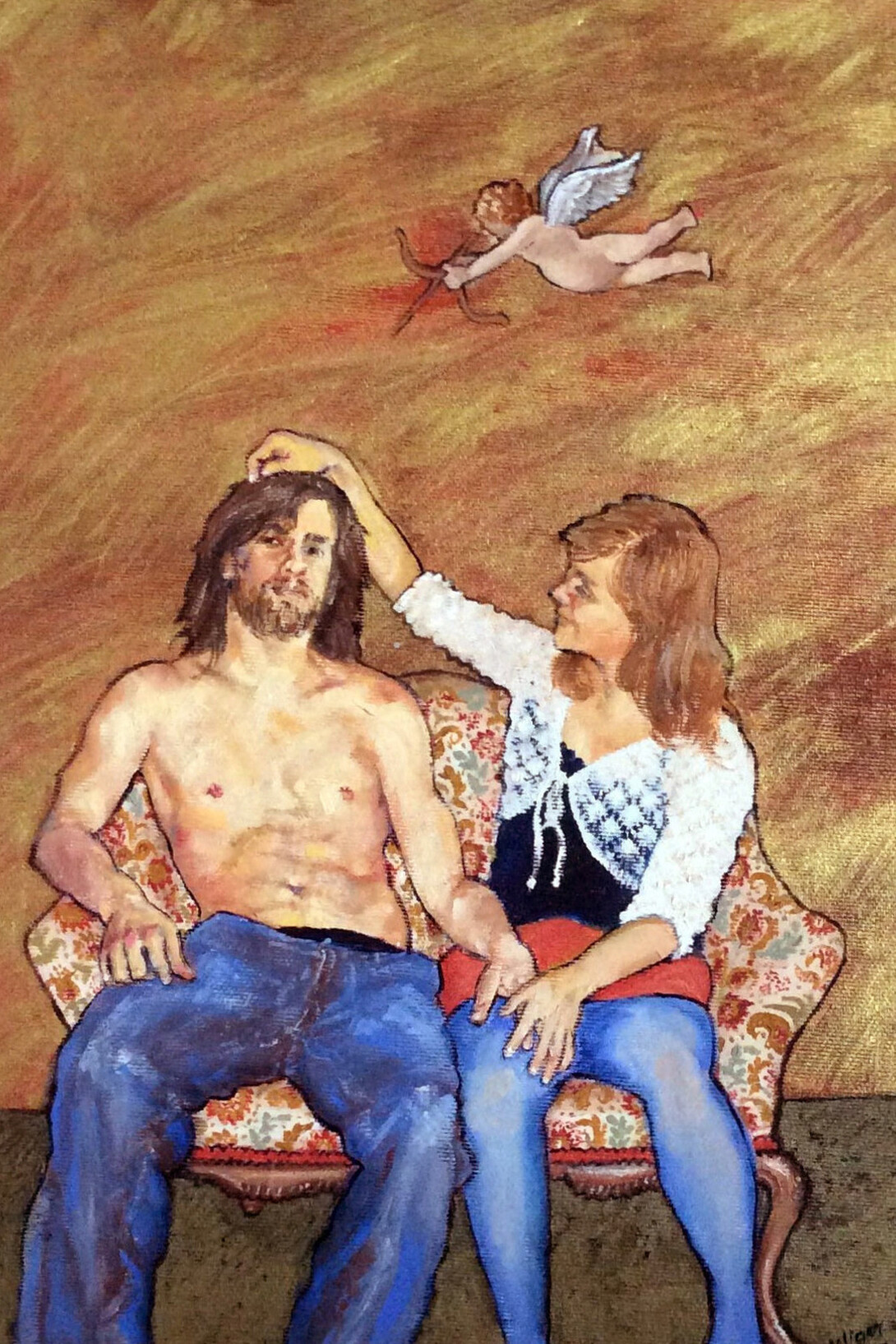Mira Kliger. Samson and Delilah. Oil on canvas, 40x30 cm
