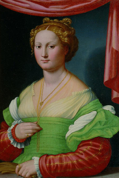 Innocenzo Francucci da Imola (Imola c. 1490 – Bologna c. 1550) Ritratto di gentildonna (Vannozza Cattanei?) - olio su tela, cm 78 x 58 - Roma, Galleria Borghese