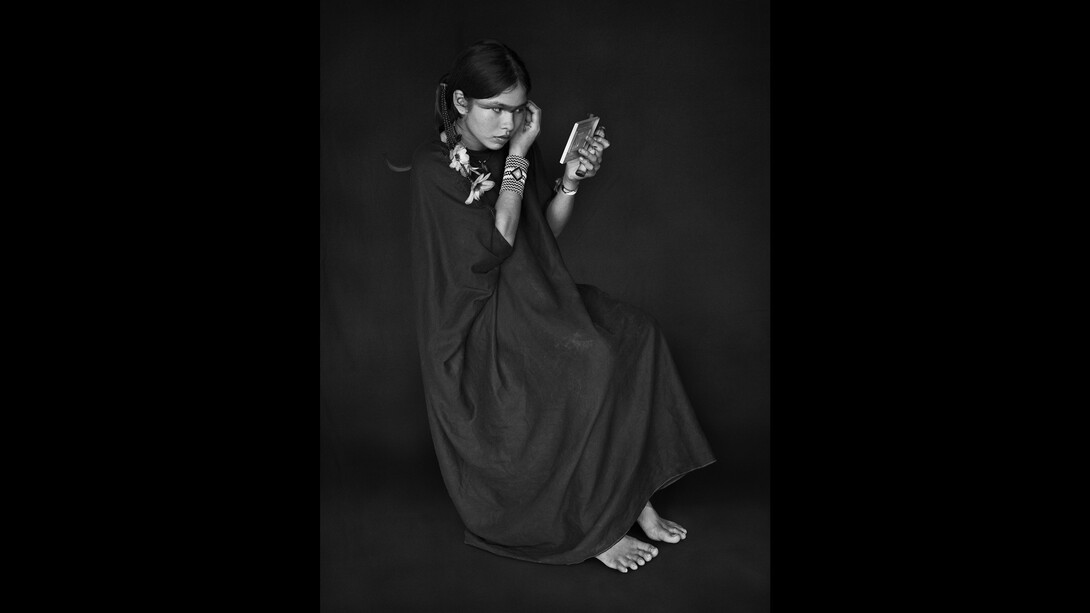 Luísa, Kampa do Rio Amônea Indigenous Territory, state of Acre, Brazil, 2016, gelatin silver print, 50x68 inches, © Sebastião Salgado. Courtesy of the artist and Sundaram Tagore, NYC