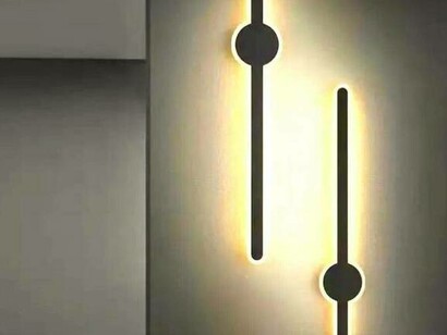 Black power knobs wall lights