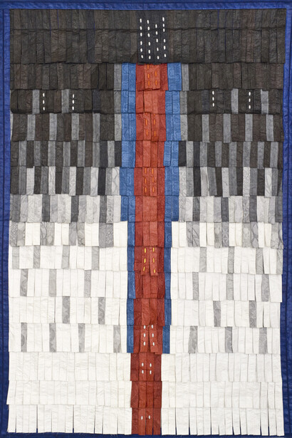 Abdoulaye Konaté, Couple H, 2014, Mixed media - wood, metal, fabric, 250 x 170 cm / (98⅜ x 66⅞ in) © the artist, Image Courtesy of the Artist and Blain|Southern, Photographer: Christian Gläser, 2015