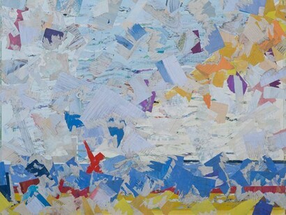 Tom Pike, Song Of The Sea, 36 x 47 cm, acrylic on paper and collage