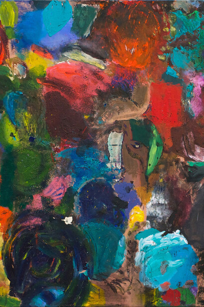 Jim Dine, A Fingerprint of Stars (2nd Version), 2014, acrylique, sable et fusain sur toile, 152,5 x 428 cm, Courtesy Galerie Daniel Templon, Paris & Brussels